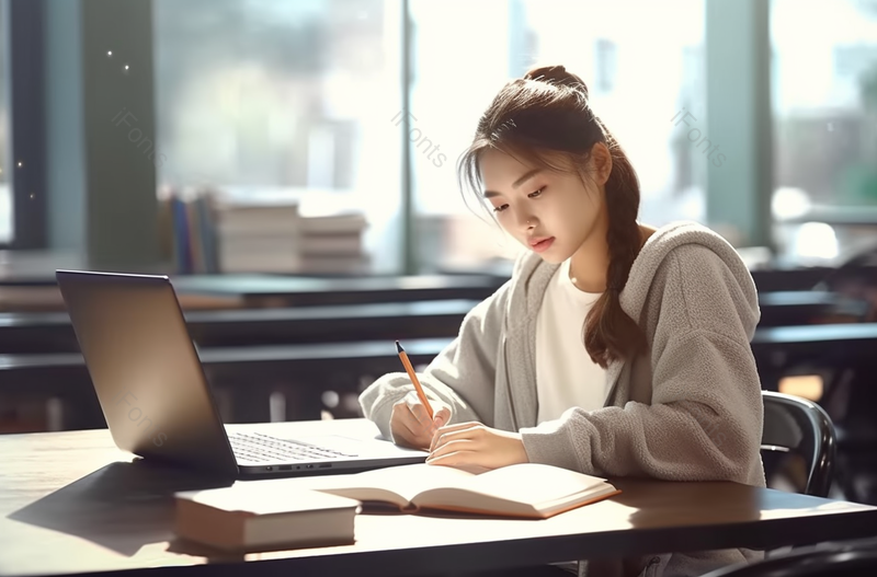 青年大学生在图书馆用笔记本电脑学习,高清,摄影图,摄影图片,图片大全,摄影图免费下载